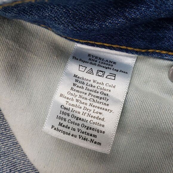 Everlane The Super Soft Straight Leg Jeans Womens 27 Blue Organic Cotton - Picture 4 of 10